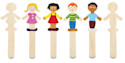 Creativity Street Wood Craft Stick Shapes - People Shapes, Pkg of 36