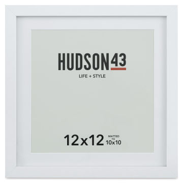Hudson 43 Gallery Frame - White, 12" x 12" (Front of frame)