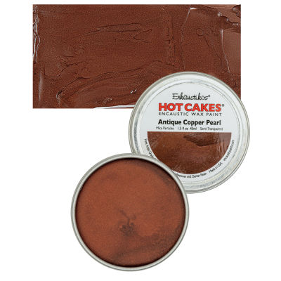 Enkaustikos Hot Cakes Encaustic Wax Paint - Antique Copper Pearl, 45 ml tin