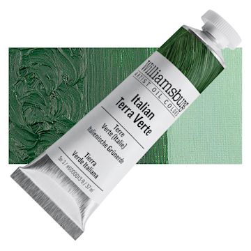 Open in modal - Williamsburg Handmade Oil Paint - Italian Terra Verte, 37 ml tube and swatch