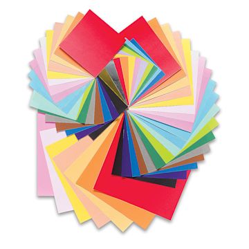 Open in modal - Yasutomo Origami Colored Paper Assortment - Assorted Sizes, Small, Pkg of 55 Sheets
