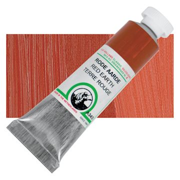 Open in modal - Old Holland Classic Oil Color - Red Earth, 40 ml tube and swatch