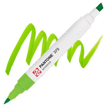 Open in modal - Pantone Dual Tip Marker - 375, swatch and marker