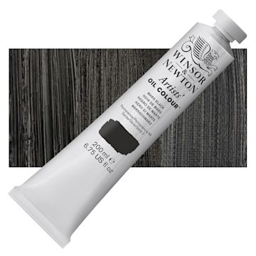 Open in modal - Winsor & Newton Artists' Oil Color - Mars Black, 200 ml, tube and swatch