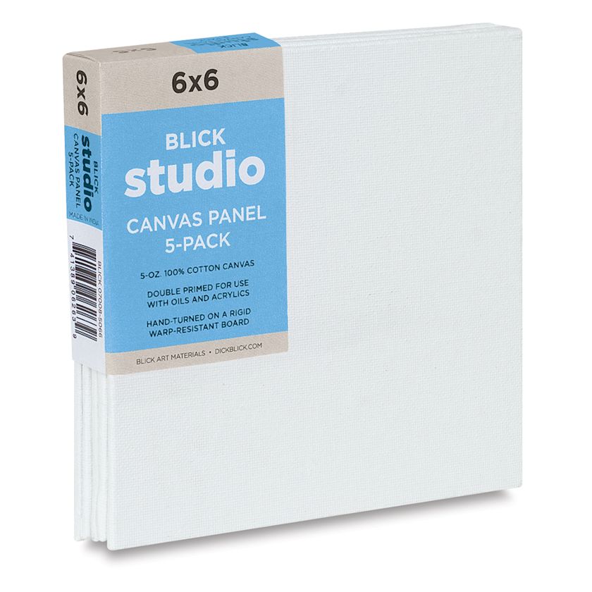 Blick Studio Cotton Canvas Panels 6" x 6", Pkg of 5 BLICK Art Materials