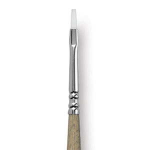 Escoda Perla Toray White Synthetic Brush - Bright, Long Handle, Size 2
