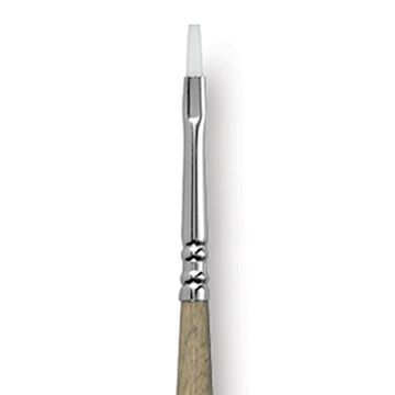 Open in modal - Escoda Perla Toray White Synthetic Brush - Bright, Long Handle, Size 2 close up