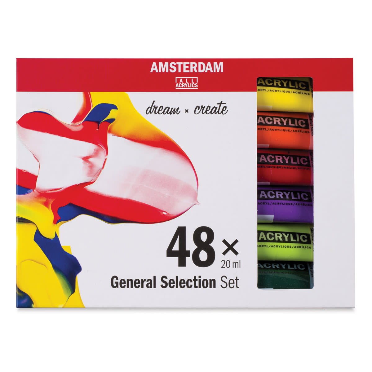 Amsterdam Standard Series Acrylics - General Selection, Set of 48, 20 ml Tubes (In packaging)