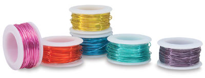 Silver Plated Copper Wire - Set of 6 Bright Color spools shown
