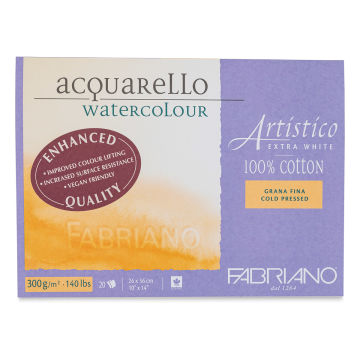 Fabriano Artistico Enhanced Watercolor Block - Extra White, Cold Press, 10" x 14"