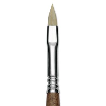 Open in modal - Escoda Futura Synthetic Bristle Brush - Series 5410, Short Filbert, Size 6, Long Handle, close-up