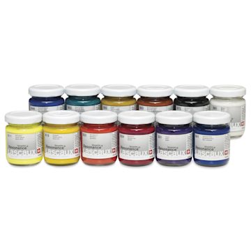 Open in modal - Lascaux Acrylic Gouache - Set of 12, Assorted, 50 ml set contents