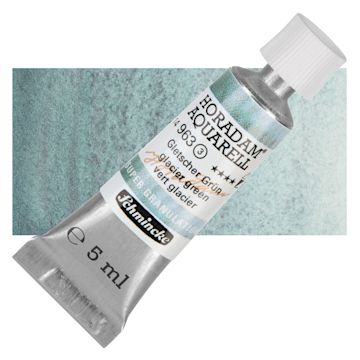 Open in modal - Schmincke Horadam Aquarell Watercolor - Glacier Green, 5 ml tube and swatch
