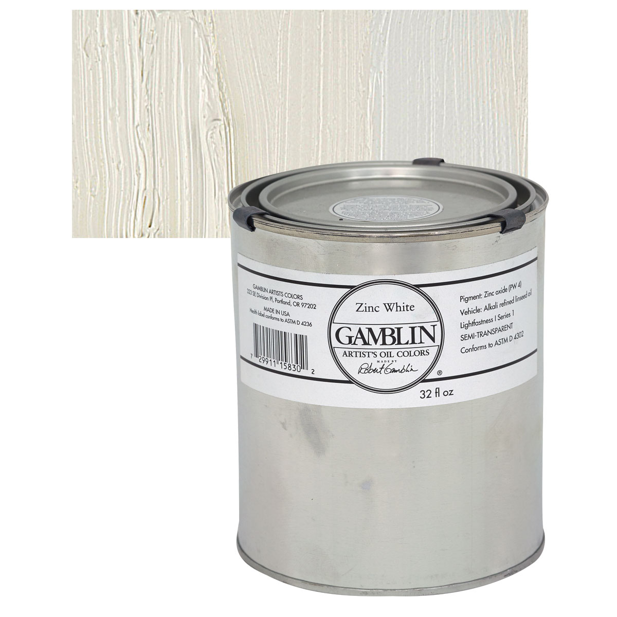 Gamblin artists grade zinc White 32oz (729911158302)