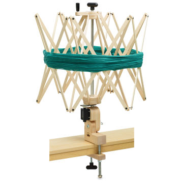 Wooden Umbrella Swift Yarn Winder, Table Top Yarn