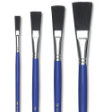 Blick Scholastic Black Bristle Brushes - Long Handle, Set of 4