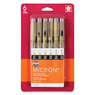 Sakura Pigma Micron Pens - Set of 6, Black, Fine and Bold Sizes