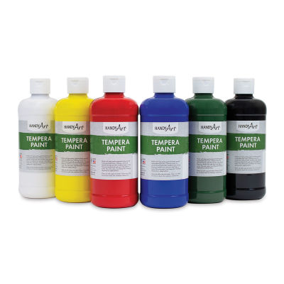 Handy Art Tempera Paint - 6 pint bottles of Assorted colors