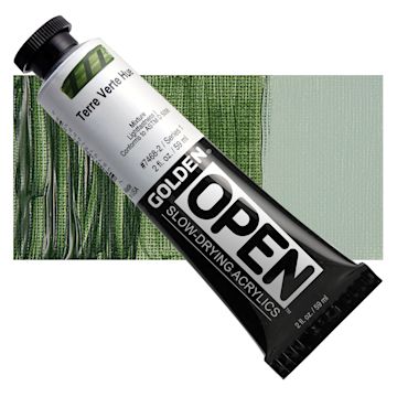 Open in modal - Golden Open Acrylic - Terre Verte Hue, 2 oz Tube and swatch