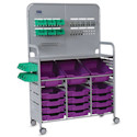 Gratnells Makerspace Cart - Silver with Plum Purple