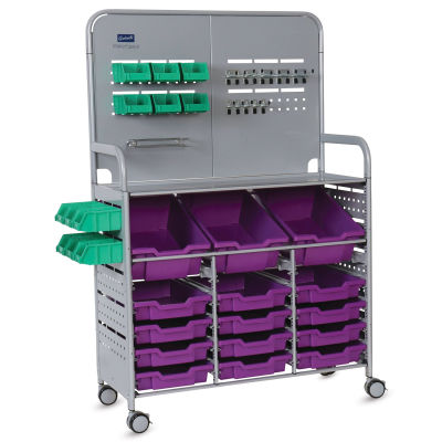 Gratnells Makerspace Cart - Silver with Plum Purple