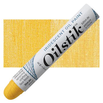 Open in modal - Shiva Oilstik Oil Paint - Iridescent Light Gold oilstik and swatch