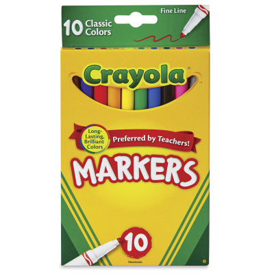 Crayola Fine Line Markers - Classic Colors, Set of 10. In package.