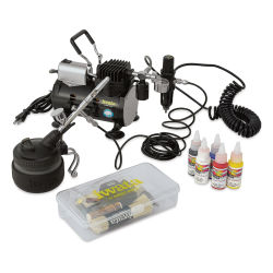 Blick Complete Airbrush System by Iwata - Components of set shown assembled 
