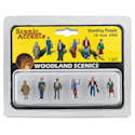 Woodland Scenics Model Scenery - Standing Scale People, Pkg of 6, 1/8"