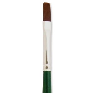 Silver Brush Ruby Satin Synthetic Brush - Flat, Size 2, Long Handle