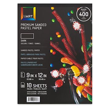 Open in modal - UArt Sanded Pastel Paper Pad - 400 Grit, 9" x 12", 10 Sheets, Dark
