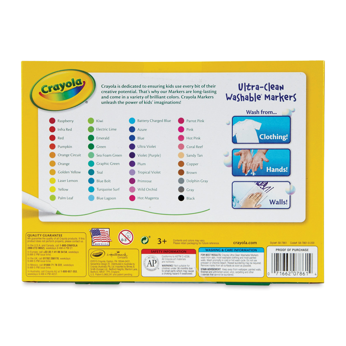 Crayola Ultra-Clean Washable Markers - 10 Assorted Colors, Thin
