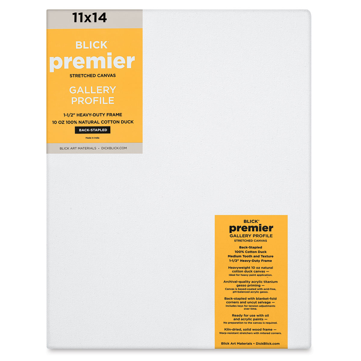 Blick Premier Stretched Cotton Canvas - Gallery Profile, Back-Stapled, 11  x 14