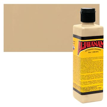 Open in modal - Alpha6 Alphanamel Lettering Enamel - Tan, 236.6 ml - Bottle and Swatch