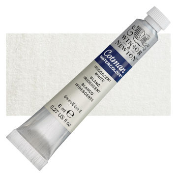 Winsor & Newton Cotman Watercolors - Iridescent White, 8 ml, Tube with Swatch