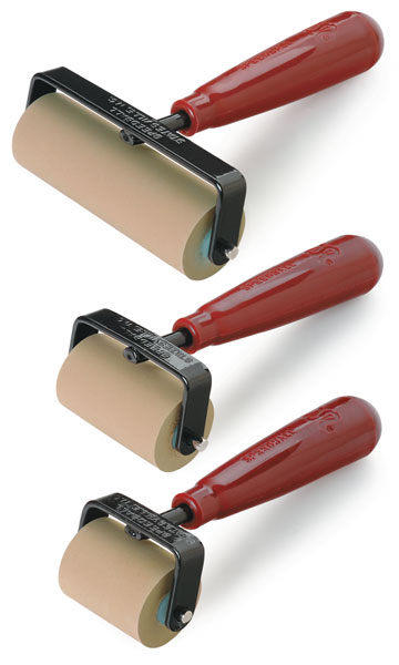 3-1/2 Inches Speedball Deluxe Soft Rubber Brayer 40/42 Durometer Roller With Heavy Duty Steel Frame 