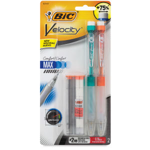 Velocity Max Mechanical Pencil Sets - Front of .9mm Blister package showing Orange and Green Pencils