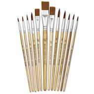Blick Essentials Brown Nylon Value Brush Sets