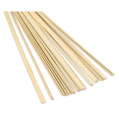 Bud Nosen Balsa Wood Sticks - 1/16" x 1/2" x 36", Pkg of 24 (view of the ends)
