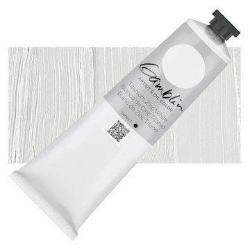 Open in modal - Gamblin Artist's Oil Color - Titanium-Zinc White, 150 ml tube and swatch
