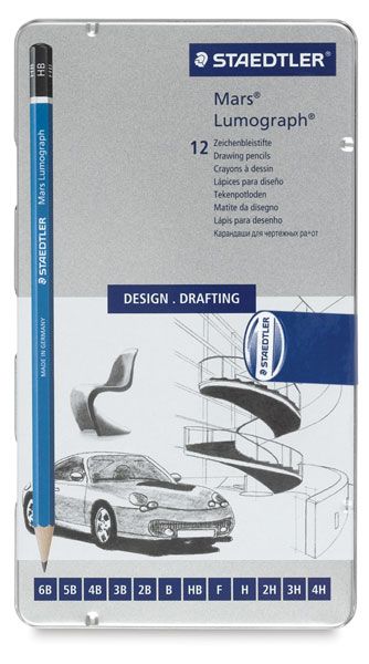 2x Staedtler Lumograph Drawing Pencil Set 100% PEFC - 2H, HB, B