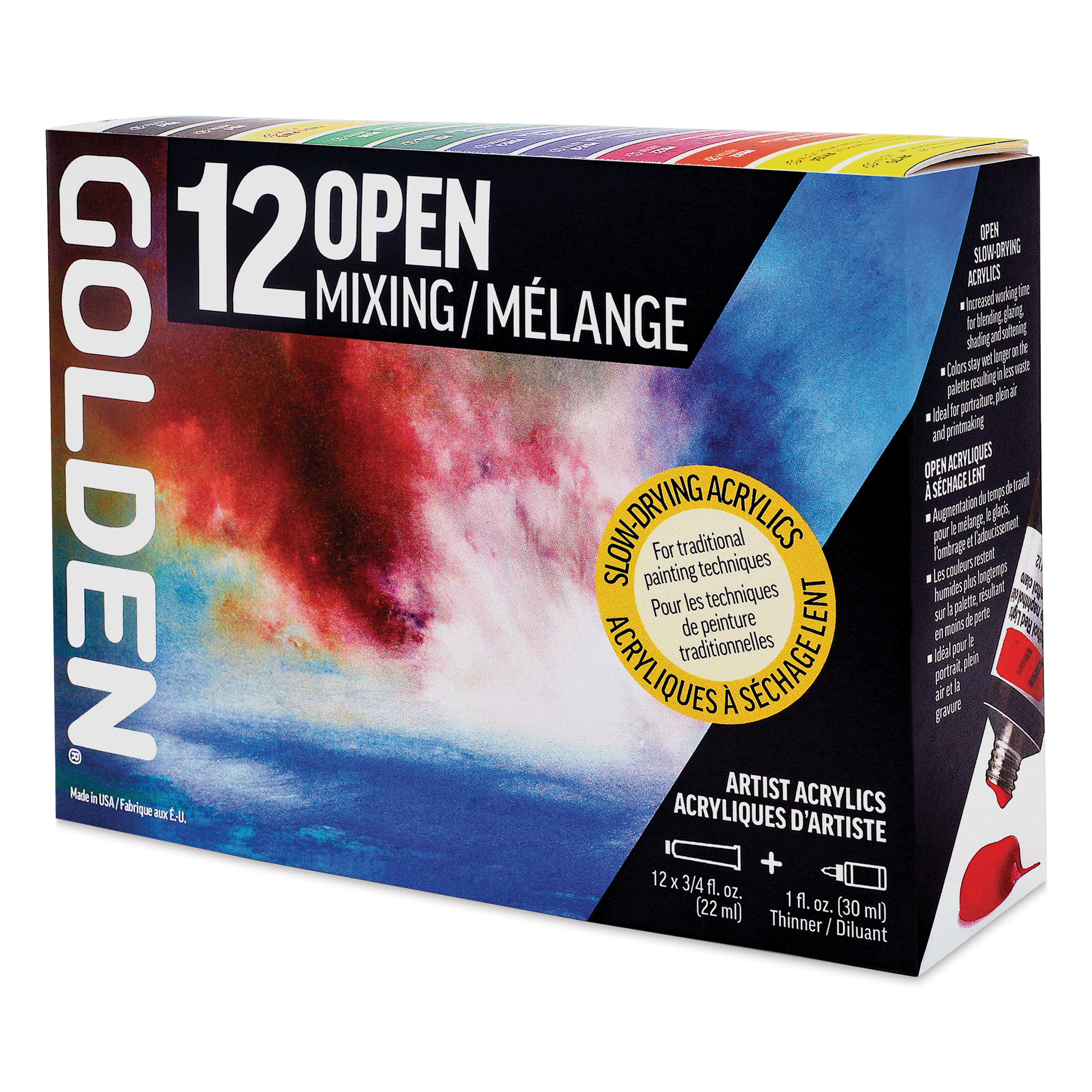 Golden Open Mixing Set 12 X 22ml tubes + Open Thinner – ARCH Art
