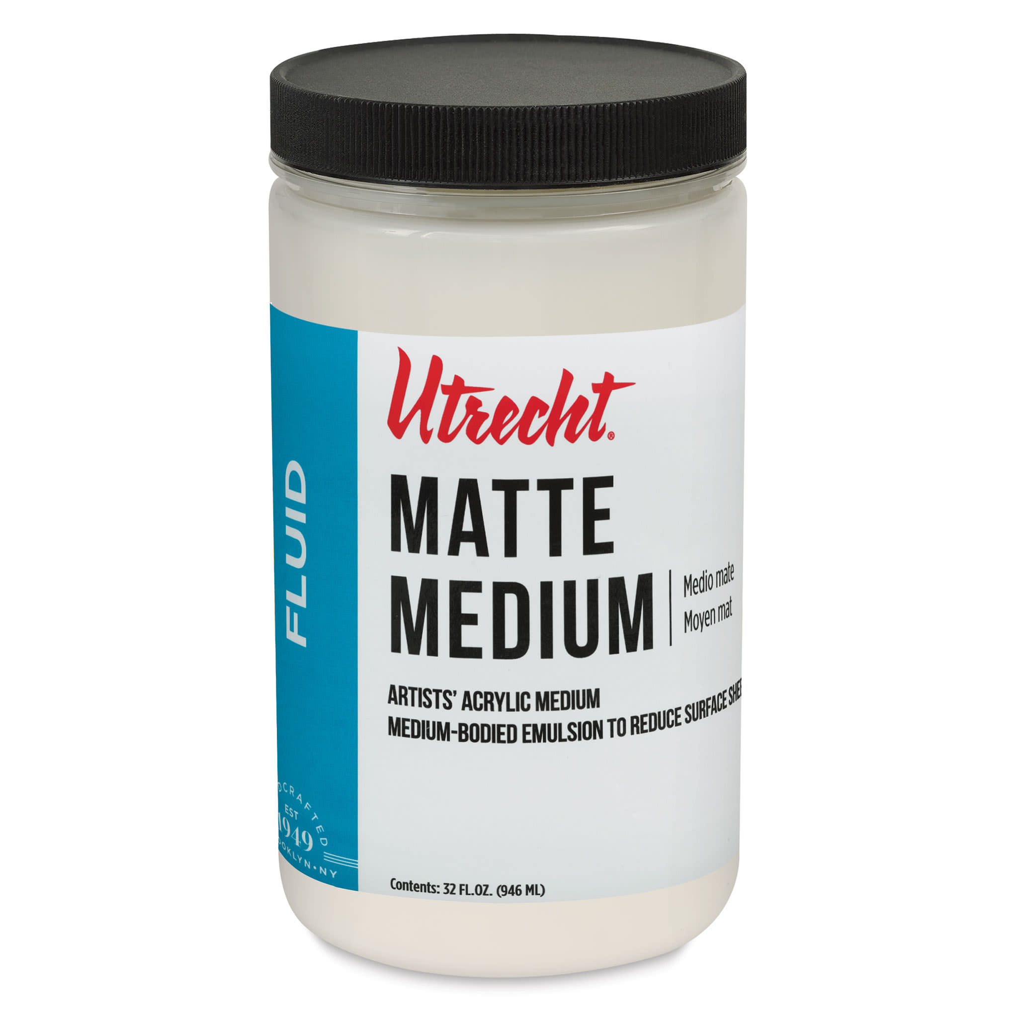 New look! Same formula - Utrecht Artists' Acrylic Fluid Medium - Matte Medium, 32 oz