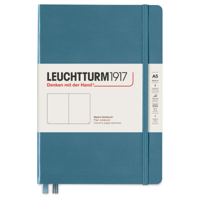 Leuchtturm1917 Blank Hardcover Notebook - Stone Blue, 5-3/4" x 8-1/4"