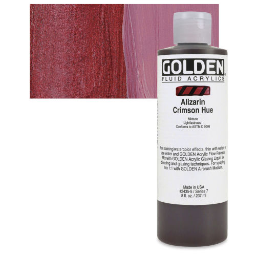 Golden Fluid Acrylic Alizarin Crimson Hue 8 oz