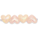 Rico Design Itoshii Plastic Heart Beads - Holographic Rose, Pkg of 12