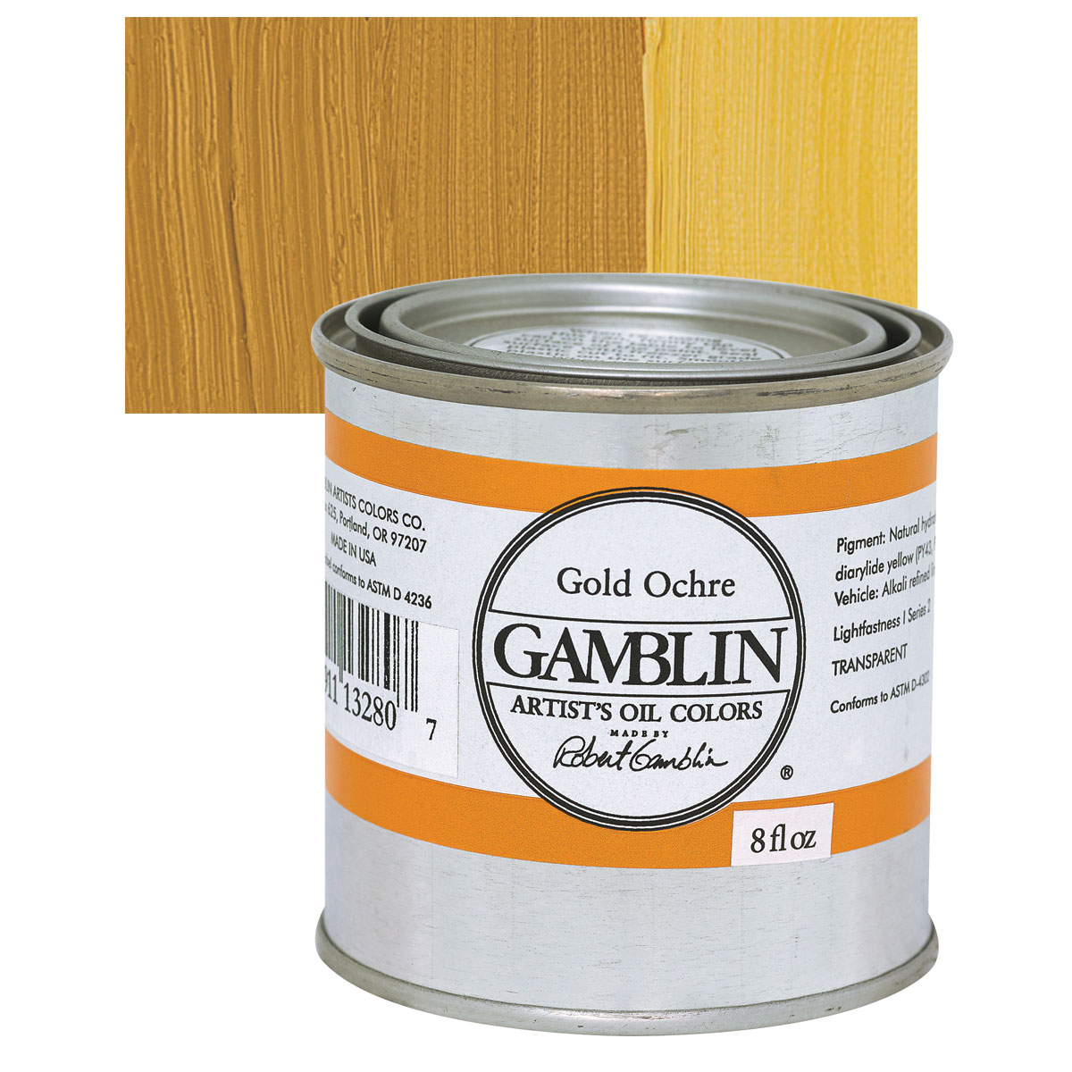 Gamblin artists grade Gold ochre 8oz (729911132807)