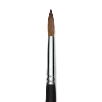 Open in modal - Old Holland Kolinsky Sable Brush - Round, Long Handle, Size 16 close up