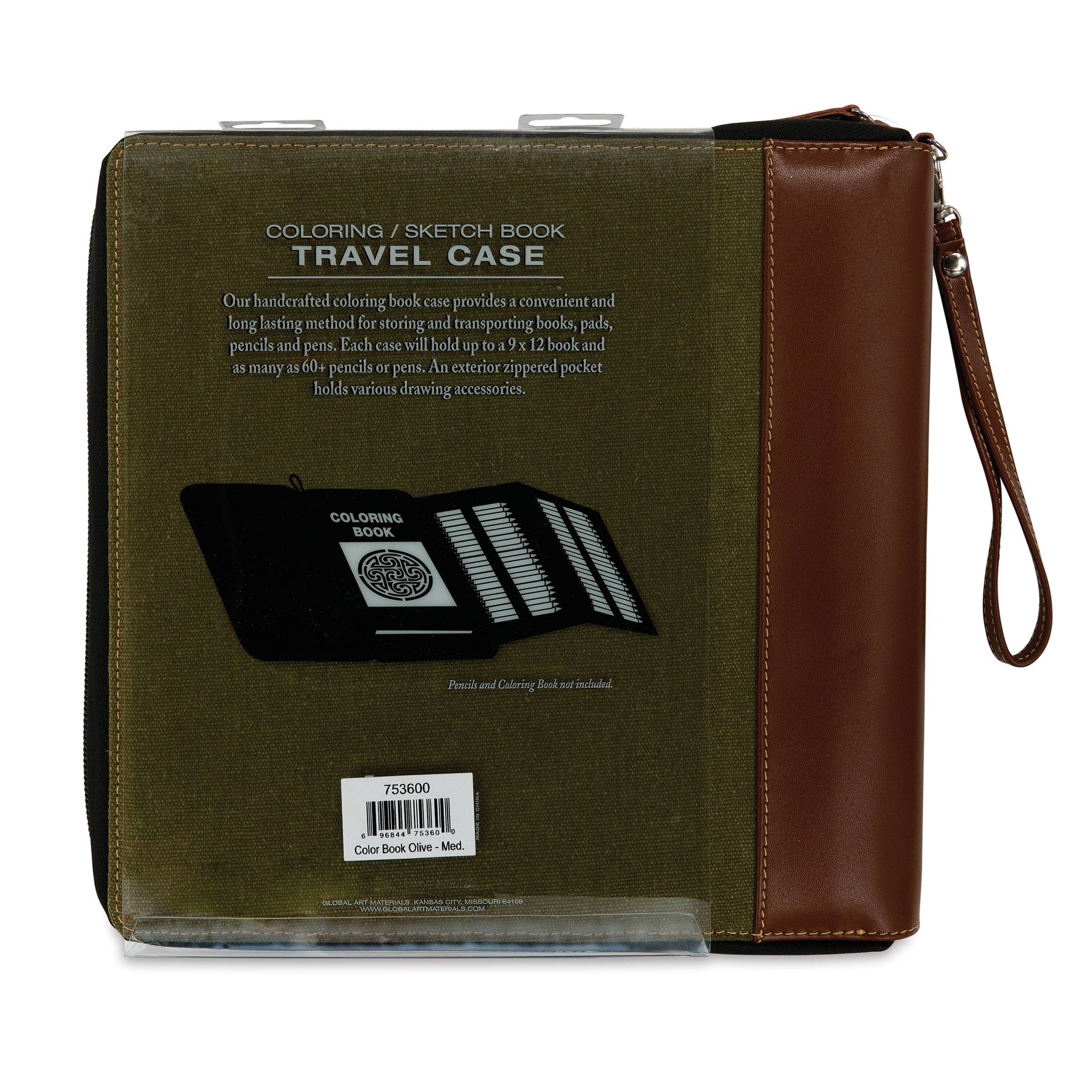 Speedball Sketchbook Travel Case Olive Brown, Medium Utrecht