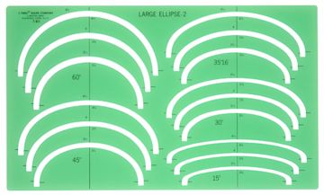 Open in modal - Westcott C-Thru Ellipse Templates - Top view of Large Ellipse 2 Template